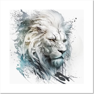 Lion Portrait Animal Painting Wildlife Outdoors Adventure Posters and Art